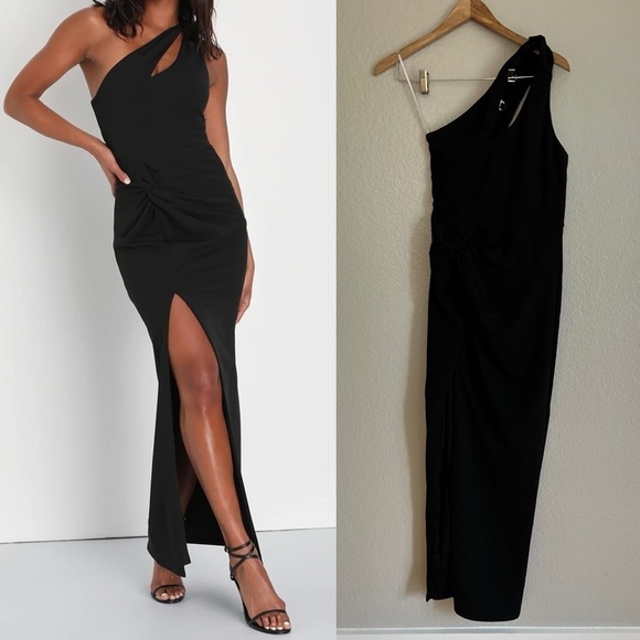Lulus Dresses & Skirts - NWOT Phenomenal Allure Black One-Shoulder Knotted Maxi Dress